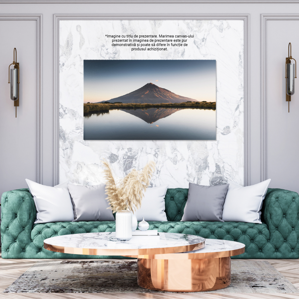 Tablou Canvas - Rasarit pe Lacul Egmont, Noua Zeelanda - Peisaj Linistit si Reflectare Serena 40x25CM [3]