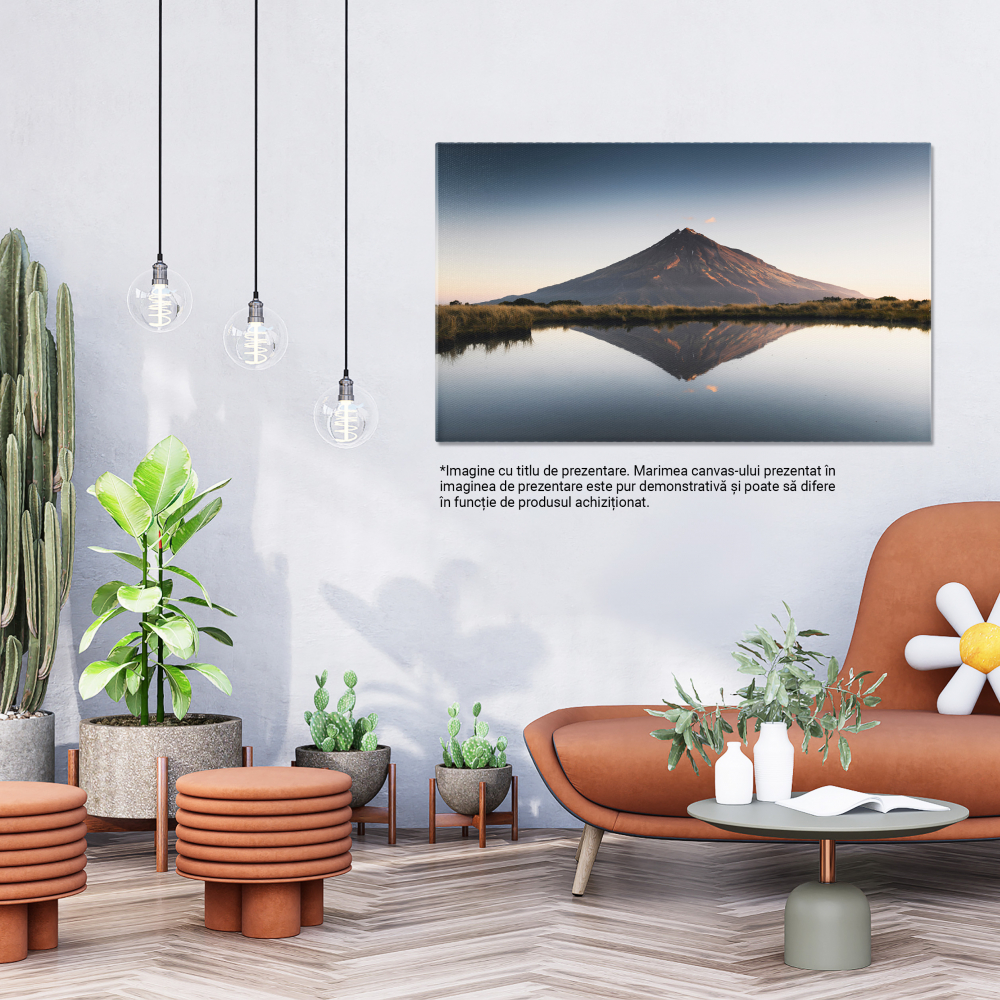 Tablou Canvas - Rasarit pe Lacul Egmont, Noua Zeelanda - Peisaj Linistit si Reflectare Serena 40x25CM [5]