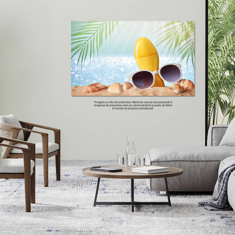 Tablou Canvas Răsfăț de Vară: Cosmetice pentru Plajă, Marime 40x25CM [4]