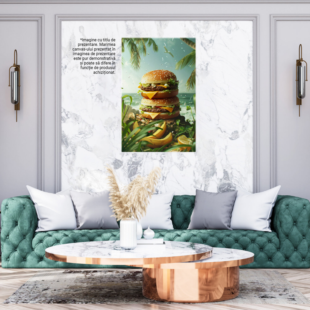 Răsfățul pe Nisip - Tablou Canvas cu McDonald's și Valurile Mării, Marime 40x25CM [3]