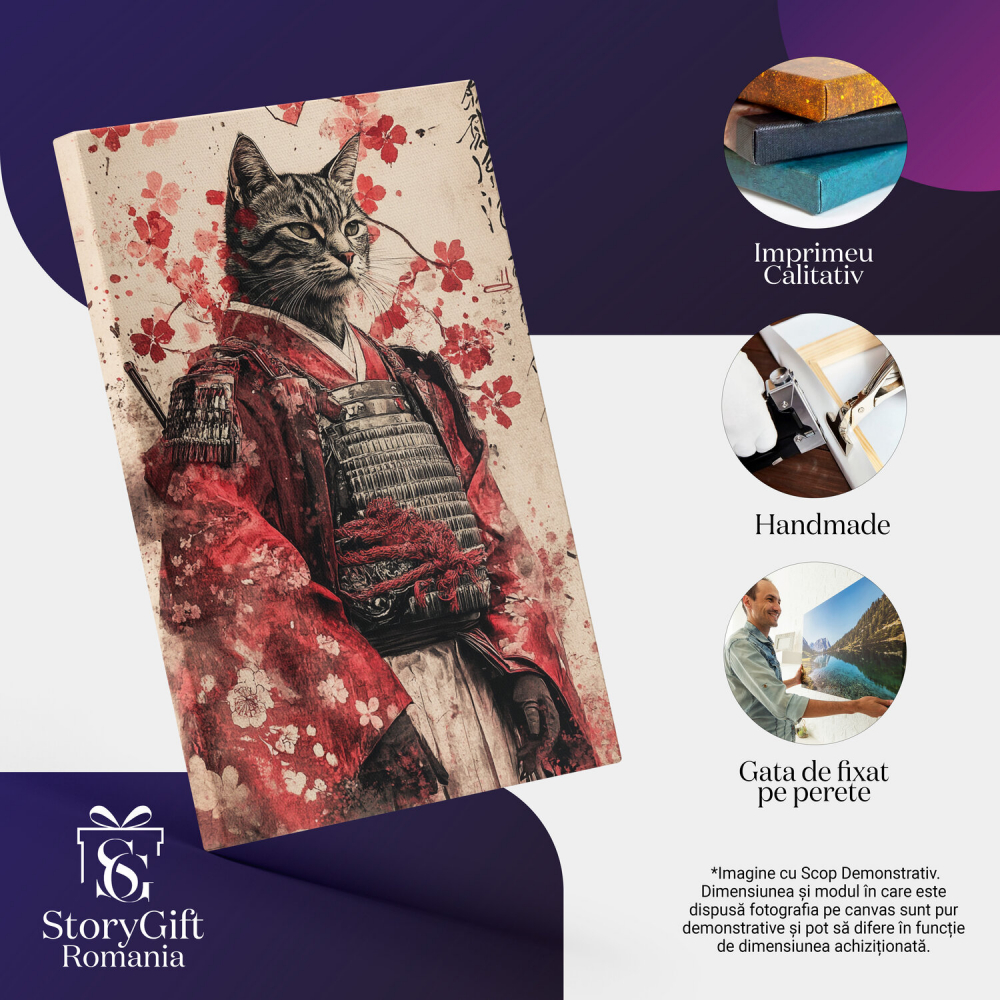  Tablou Canvas Personalizat Războinic Asasin Asiatic Cu Armură Și KimonoMarime 140x90CM [4]