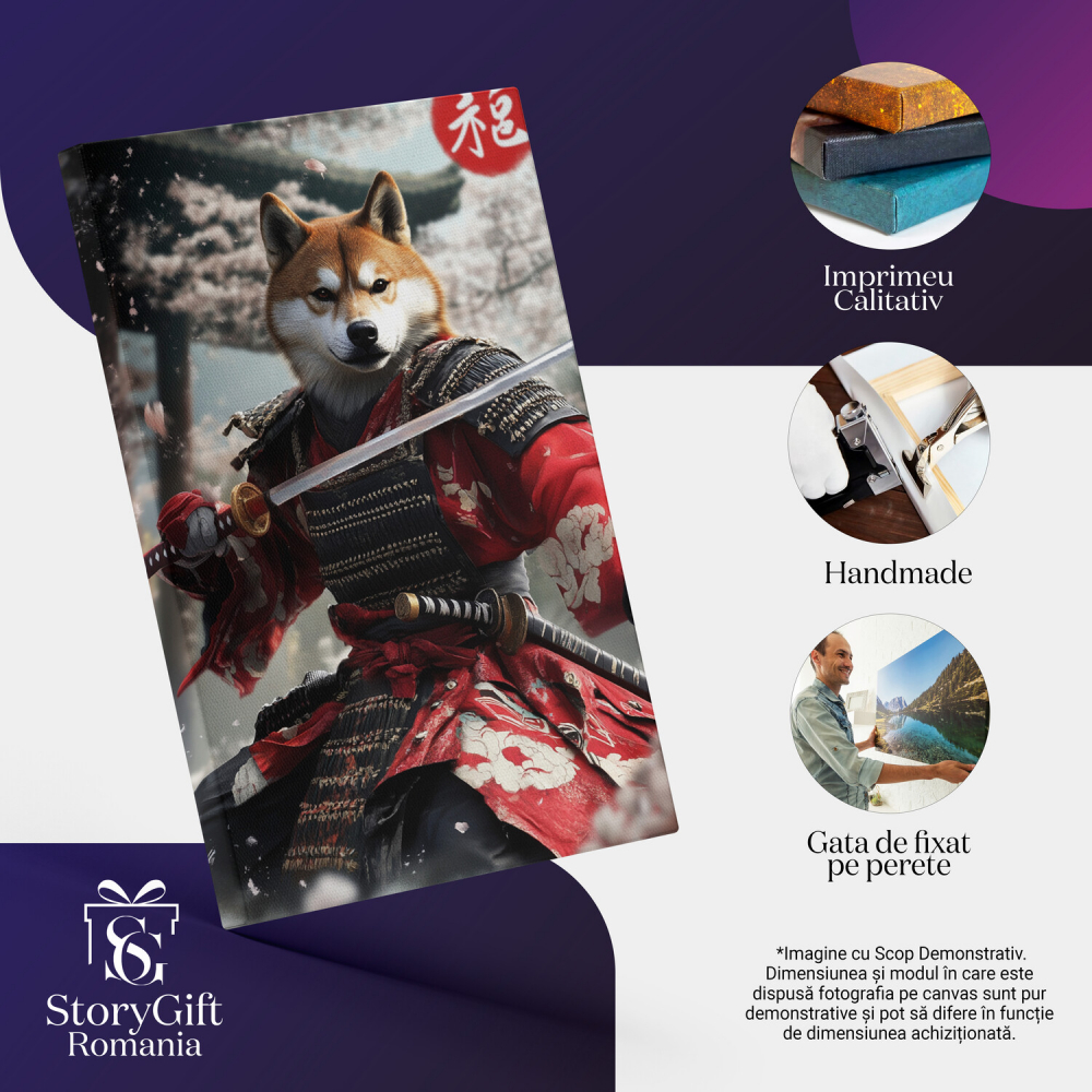  Tablou Canvas Personalizat Războinic Asiatic Cu Armură Și Sabie AlbăMarime 40x25CM [4]