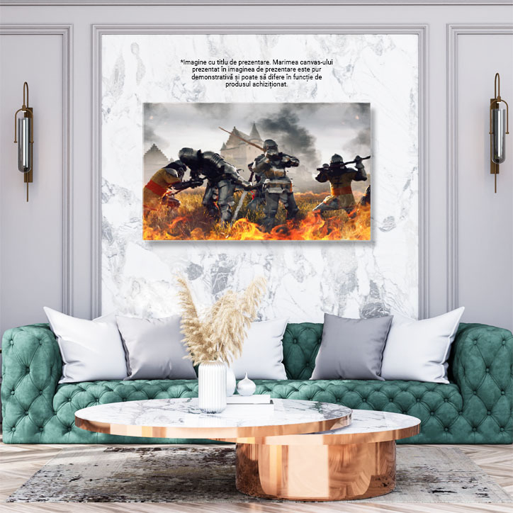 Tablou Canvas: Razboinic Medieval - Armura si Istorie in Lupta Cavalerilor 40x25CM [3]