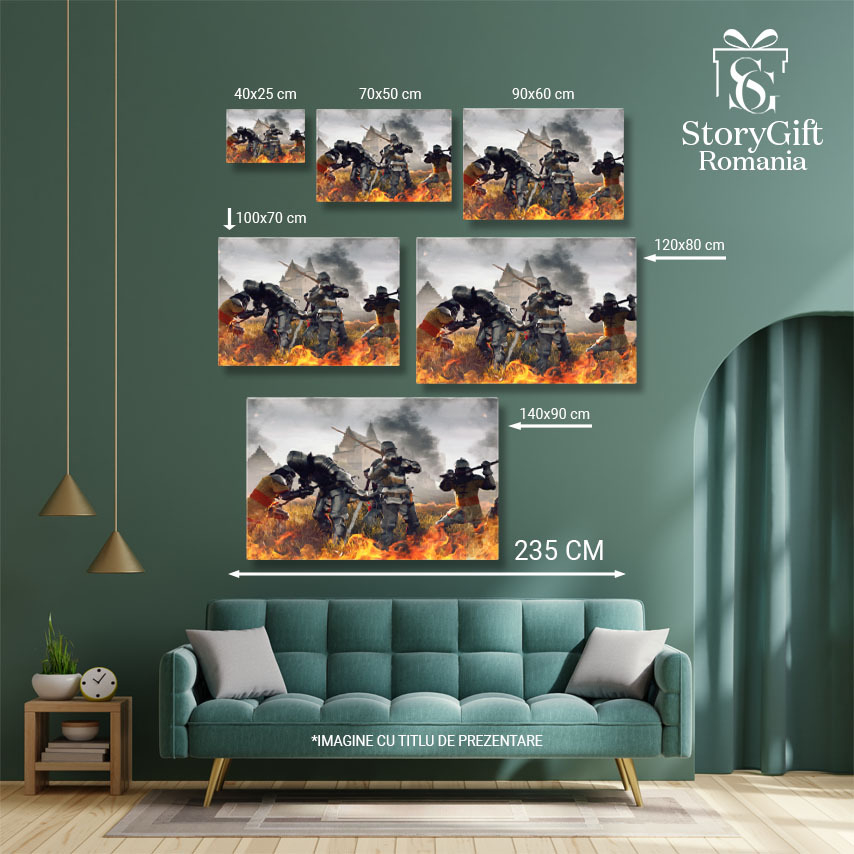 Tablou Canvas: Razboinic Medieval - Armura si Istorie in Lupta Cavalerilor 40x25CM [5]