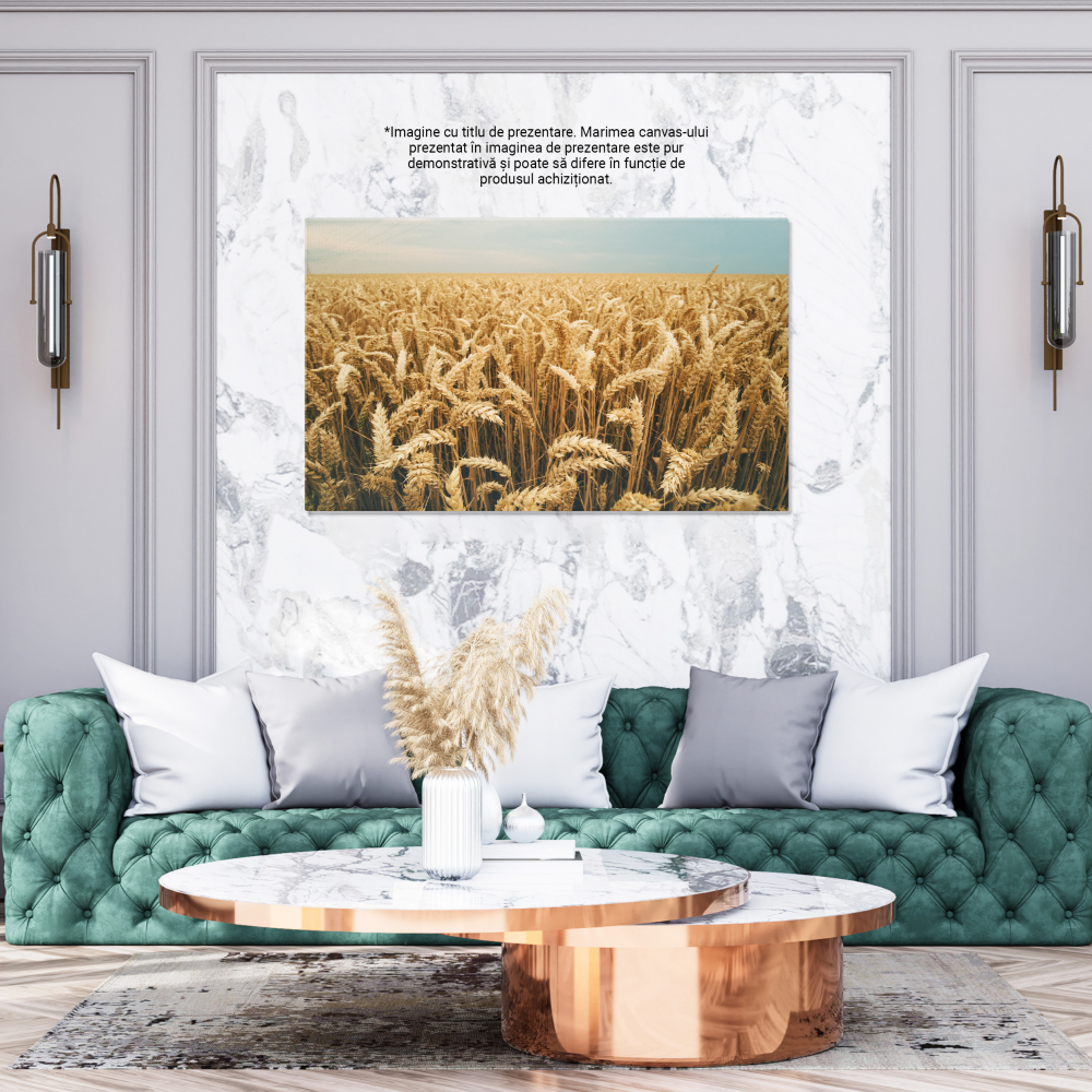 Tablou Canvas Recolta de Orz, Agricultura Bogata pe Camp 40x25CM [2]