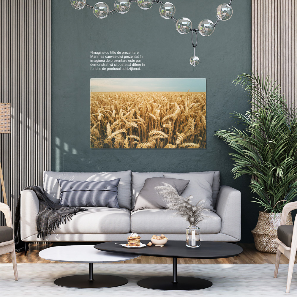 Tablou Canvas Recolta de Orz, Agricultura Bogata pe Camp 40x25CM [3]