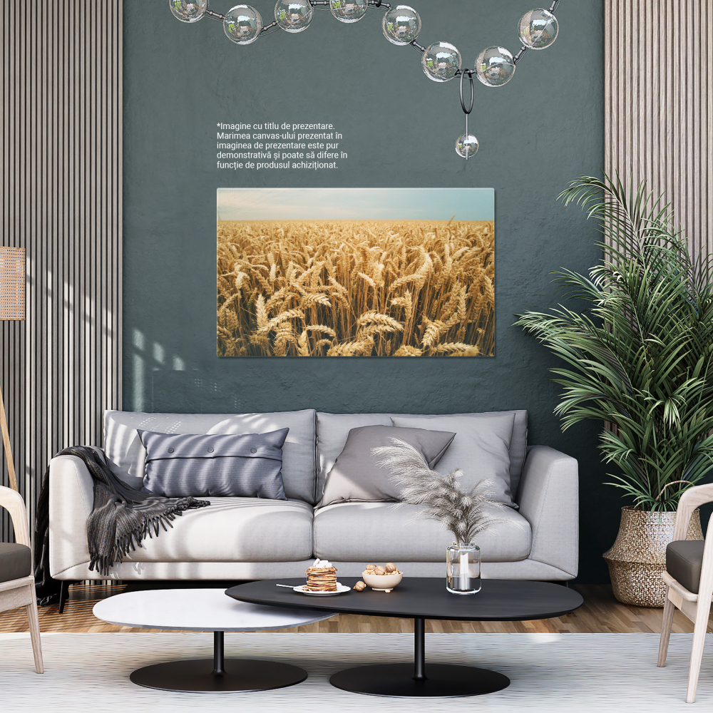 Tablou Canvas Recolta de Orz, Agricultura Bogata pe Camp 40x25CM [3]