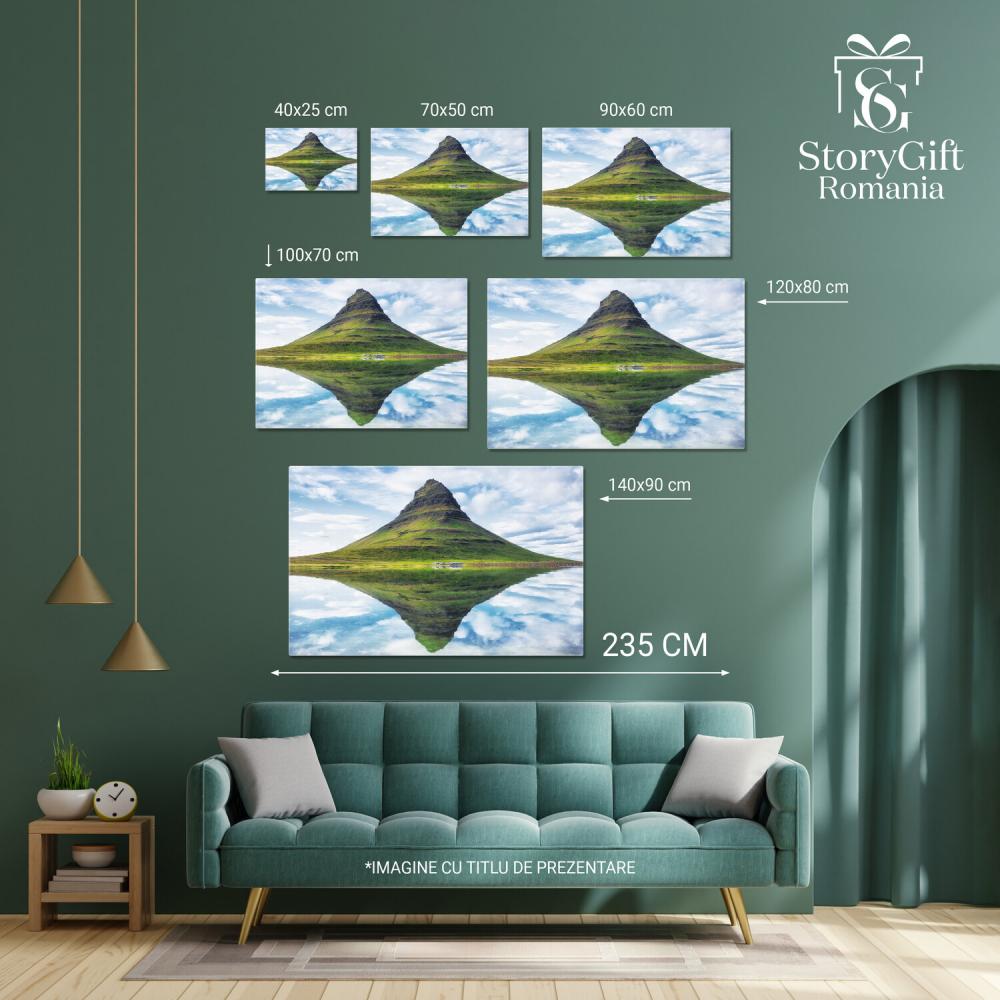 Reflexie Kirkjufell în Munții din Islanda, Marime 40x25CM [4]