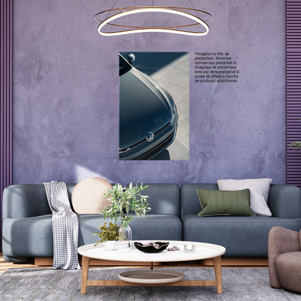 Tablou Canvas - Reflexia Eleganței Volkswagen și Jocul de Lumini, Marime 40x25CM [3]
