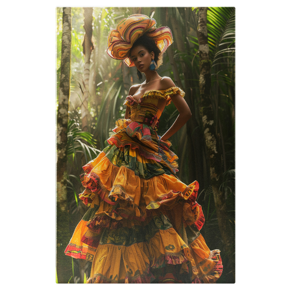 Refugiul Culorilor - Femeie Arăpeană în Oază Tropicală de Liniște, Marime 40x25CM [1]