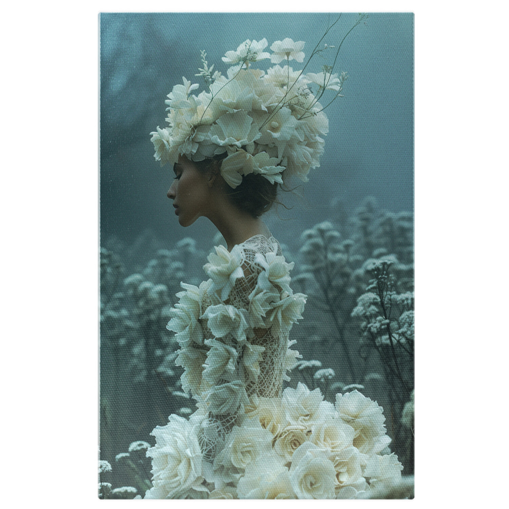 Refugiul Florilor Albe pe Domnița din Lână - Pictură Digitală în Ceata Naturii, Marime 40x25CM [1]