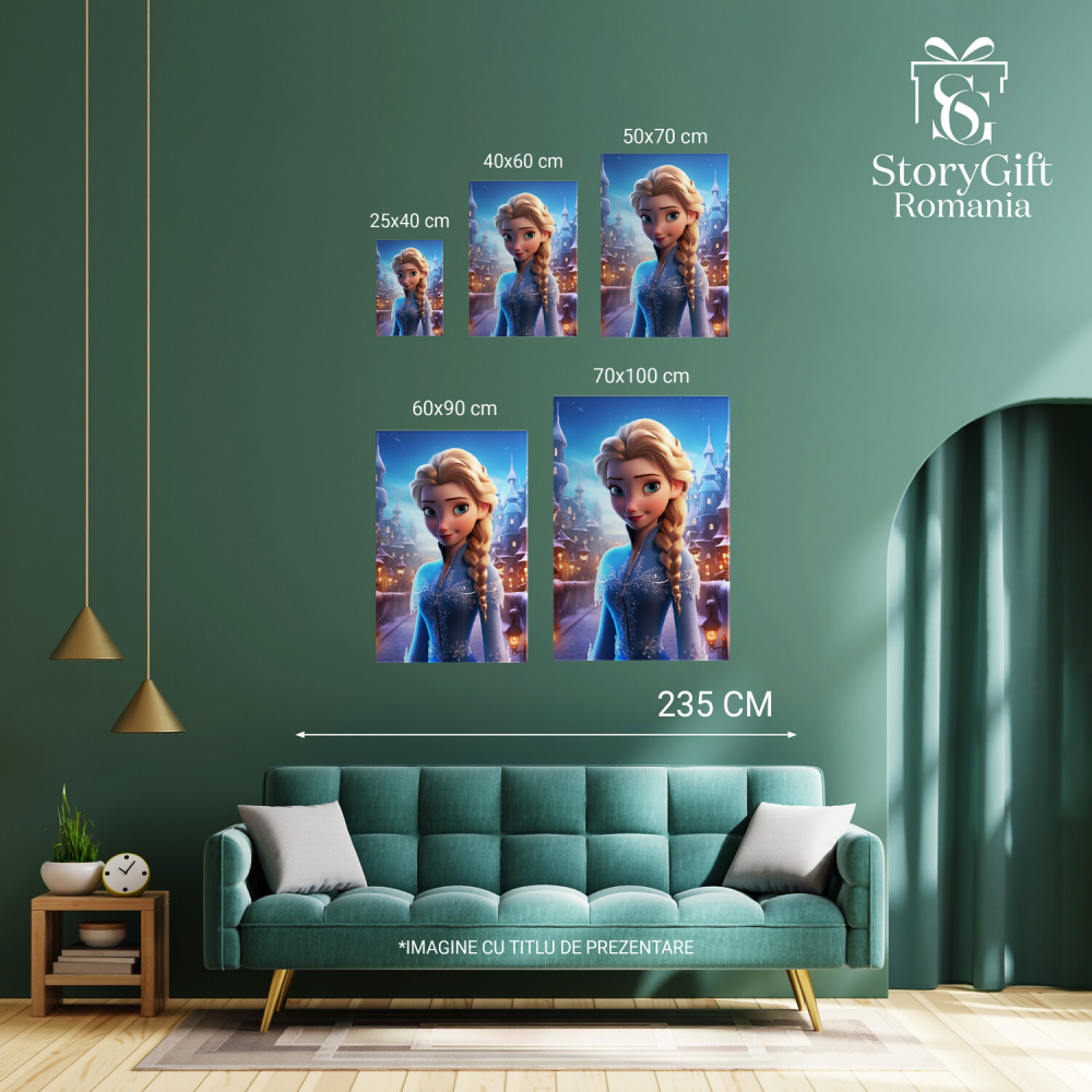 Prințesa Disney Elsa din Regatul de Gheață - Pictură Digitală, Marime 40x25CM [3]