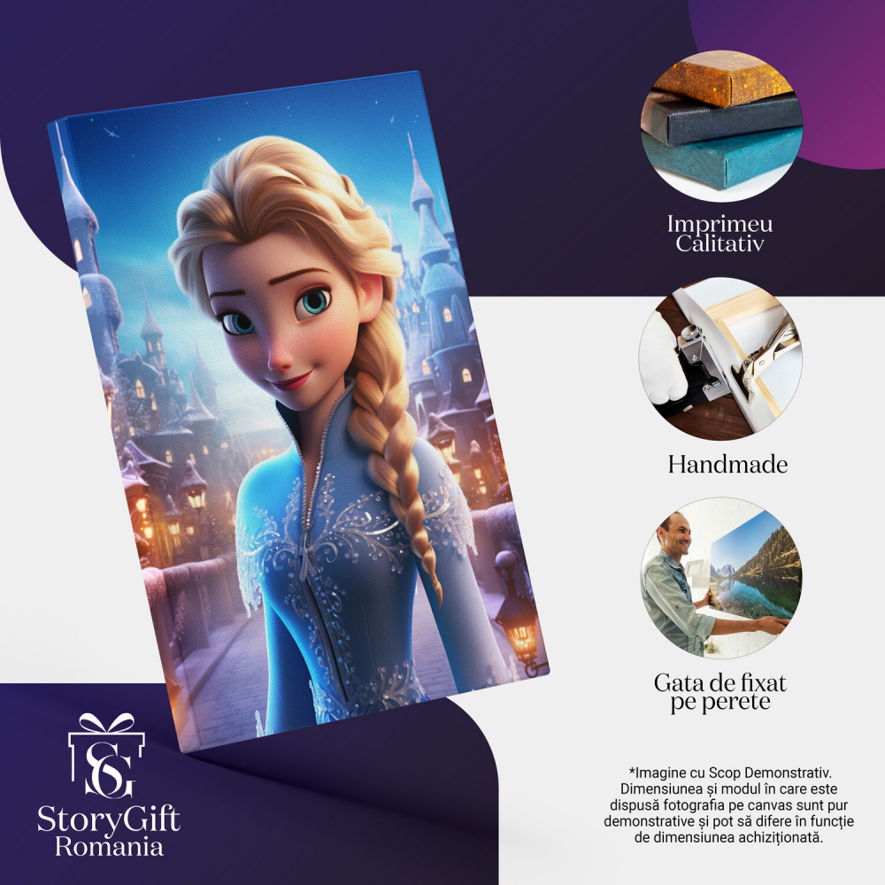 Prințesa Disney Elsa din Regatul de Gheață - Pictură Digitală, Marime 40x25CM [2]