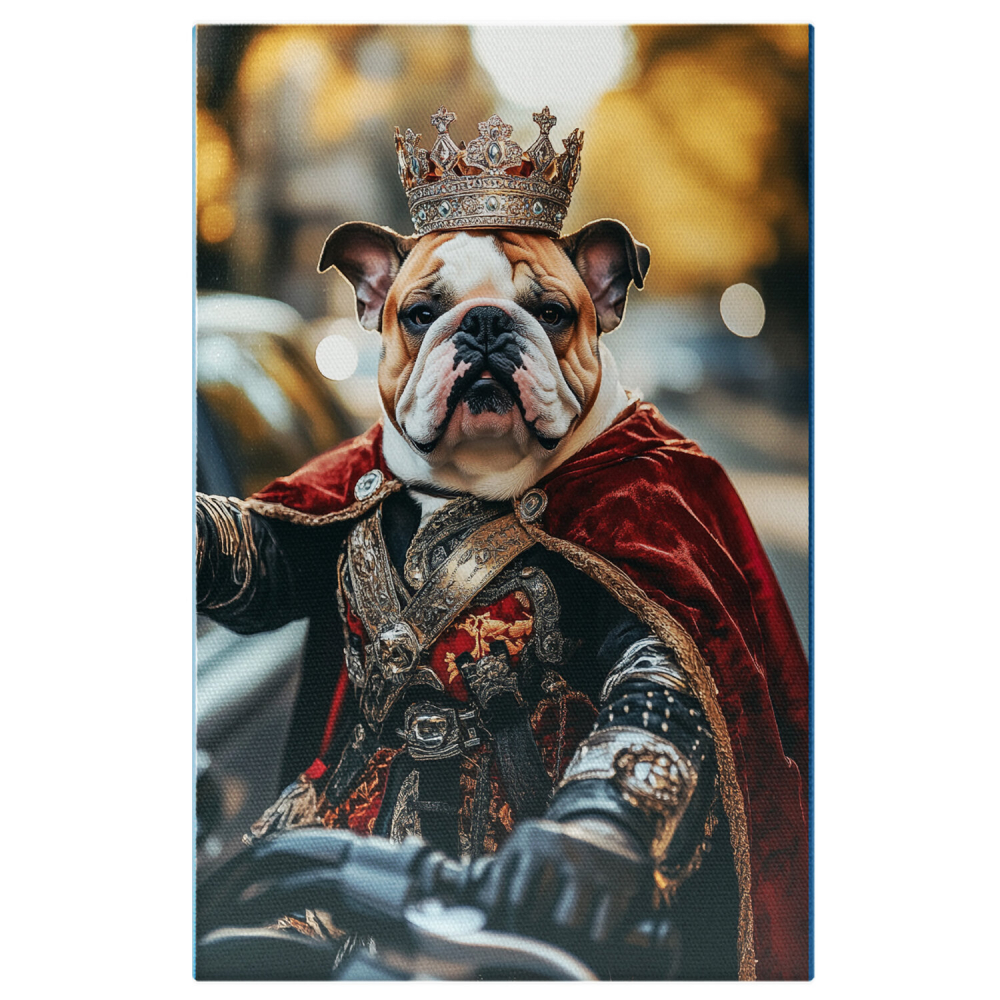  Tablou Canvas Personalizat Rege Pe Motocicletă În TraficMarime 40x25CM [1]