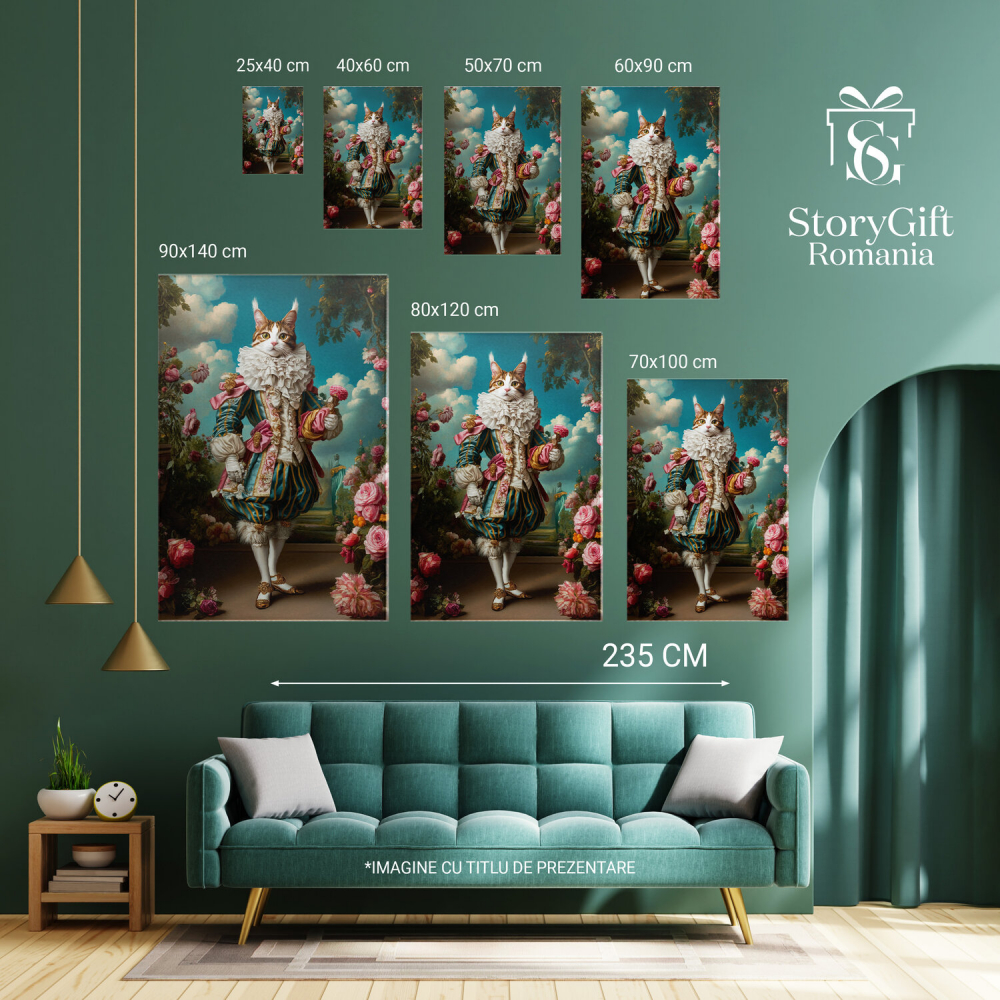 Tablou Canvas Personalizat - Animal Rege în Grădină cu FloriMarime 40x25CM [6]