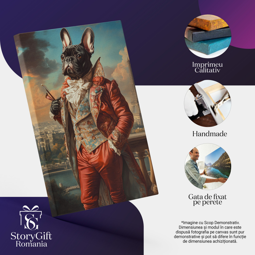  Tablou Canvas Personalizat Rege În Paris Cu Ținută Aristocrată Și PensuleMarime 40x25CM [4]