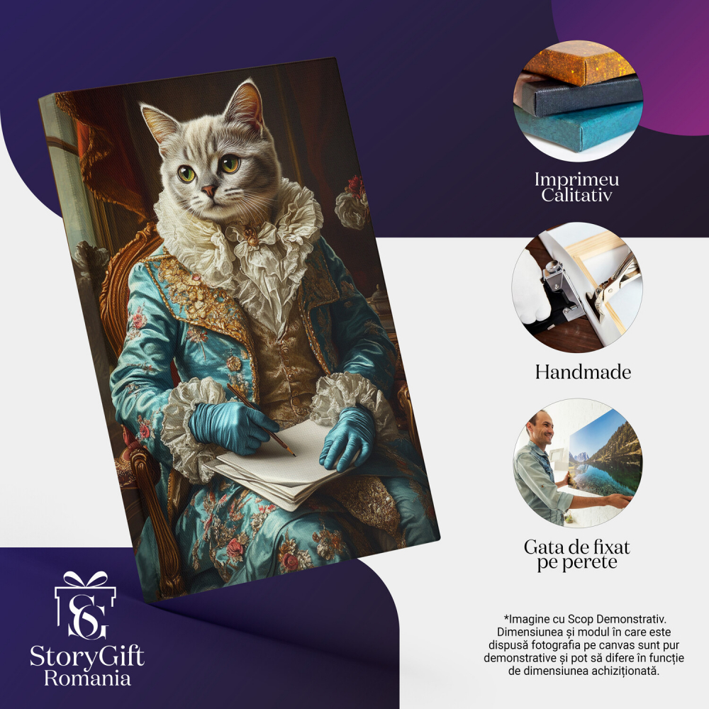  Tablou Canvas Personalizat Rege Pe Tron Cu Scrisori Și Detalii AuriiMarime 120x80CM [4]