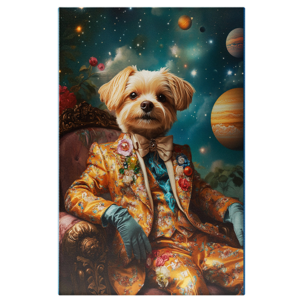 Rege pe Tron în Spațiu cu Costum Regal și Papion GalbenMarime 40x25CM [1]