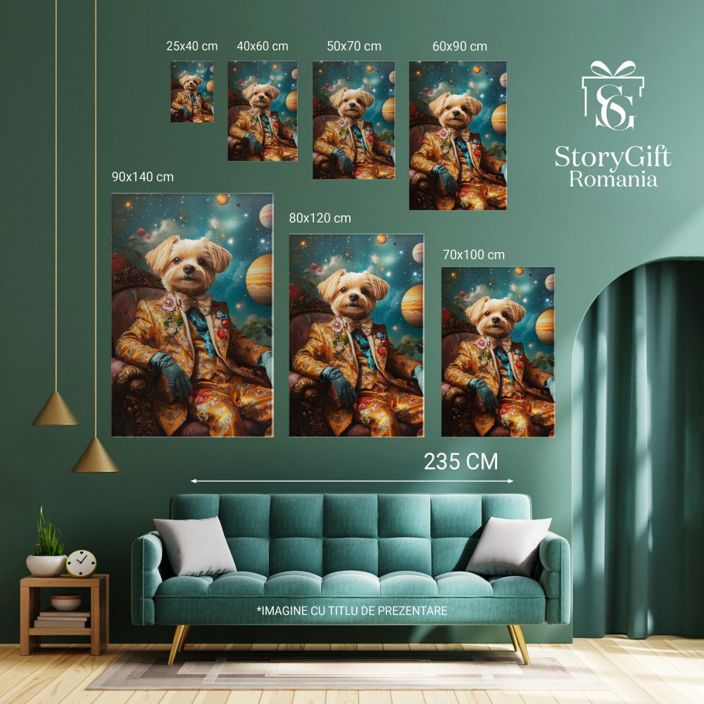 Rege pe Tron în Spațiu cu Costum Regal și Papion GalbenMarime 40x25CM [6]
