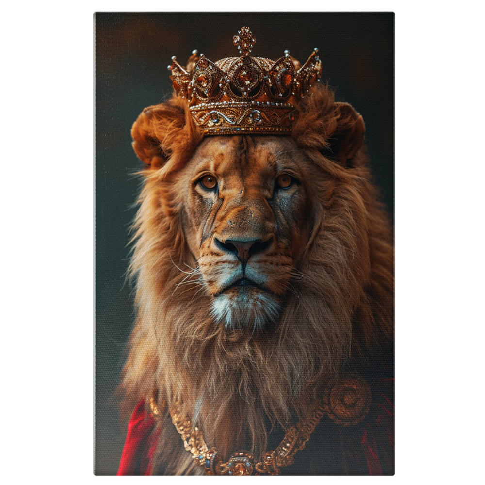Regele Savanei - Leul Regal în Manto și Coroană, Marime 40x25CM [1]
