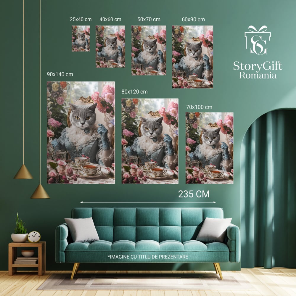 Tablou Canvas Personalizat - Animal Regină în Gradină cu Ceai
Marime 40x25CM [6]