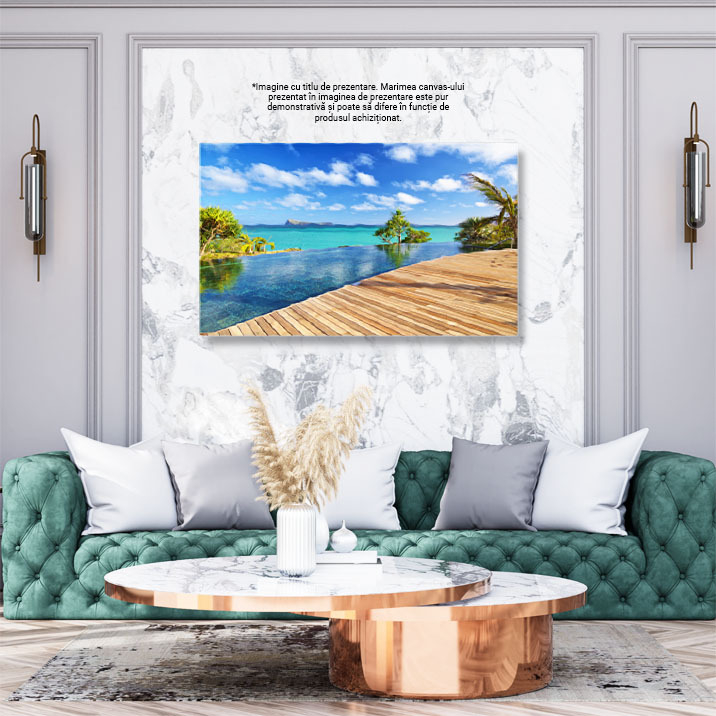 Tablou Canvas - Relaxare de Lux la Piscina unui Resort din Insulele Maldive 40x25CM [3]