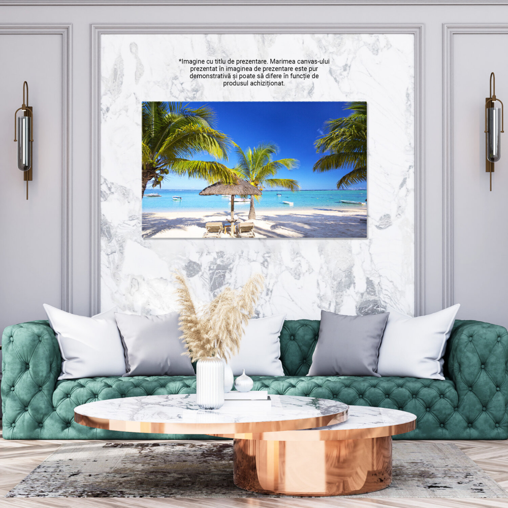 Tablou Canvas: Relaxare pe Plaja Mauritius - Liniște și Paradis Tropical, Marime 40x25CM [3]