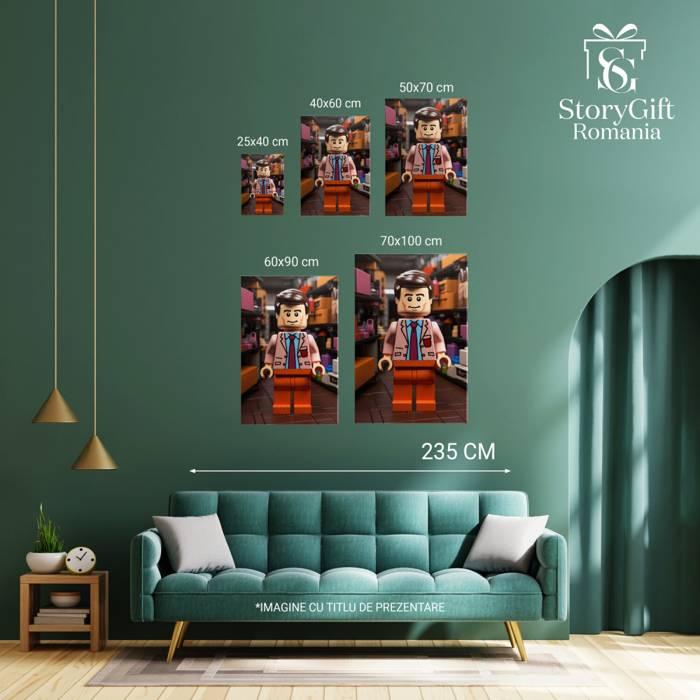 Tablou Canvas - Responsabil Magazin Lego Verificând Așezarea Produselor, Marime 40x25CM [4]