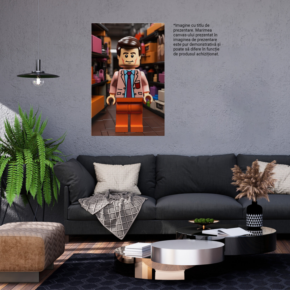 Tablou Canvas - Responsabil Magazin Lego Verificând Așezarea Produselor, Marime 40x25CM [3]