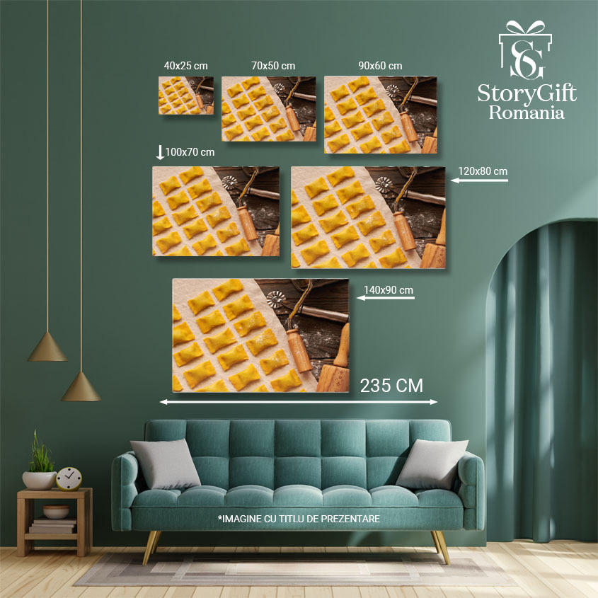 Tablou Canvas: Retete Italienesti - Paste Tortellini Cu Branza Ricotta 40x25CM [5]