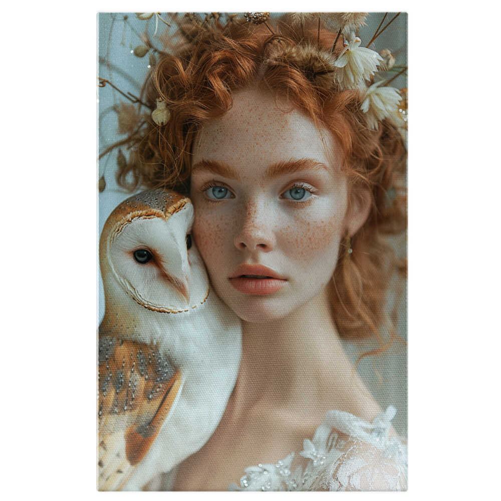 Roscata cu Ochii Ca Marea și Pasărea 'Striga' în Brațe, Marime 40x25CM [1]