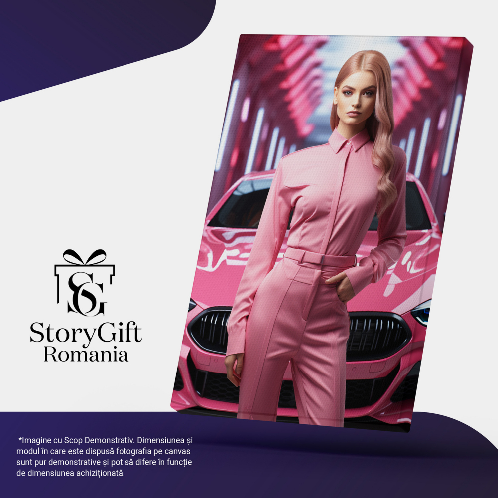 Tablou Canvas - Rozul Magic Barbie și Secretul Mașinii Decapotate Fermecate, Marime 40x25CM [4]