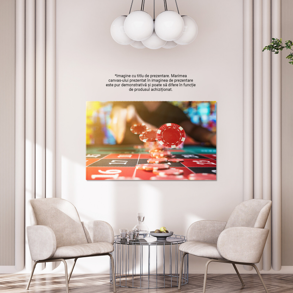 Tablou Canvas: Ruleta Vieții – O Metaforă a Norocului și Deciziilor, Marime 40x25CM [4]