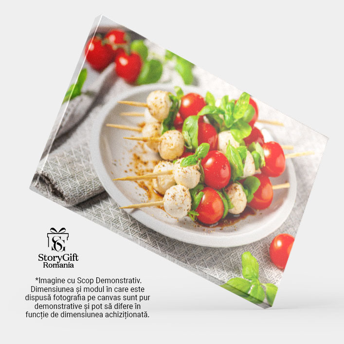 Tablou Canvas: Salata Caprese, Aroma Mediterranean? - Fresh, Basil, Mozzarella 40x25CM [4]