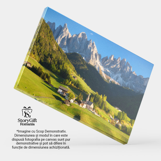 Tablou Canvas Santa Maddalena in Val di Funes, peisaj muntos, calatorie, ferma. 3874 40x25CM [4]