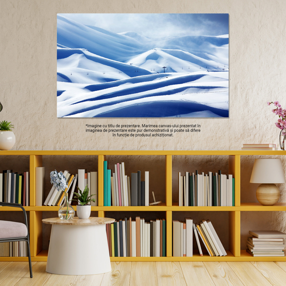 Tablou Canvas Scaune în Luminile Polare: Peisaj de Iarnă cu Cer Înstelat, Marime 40x25CM [3]