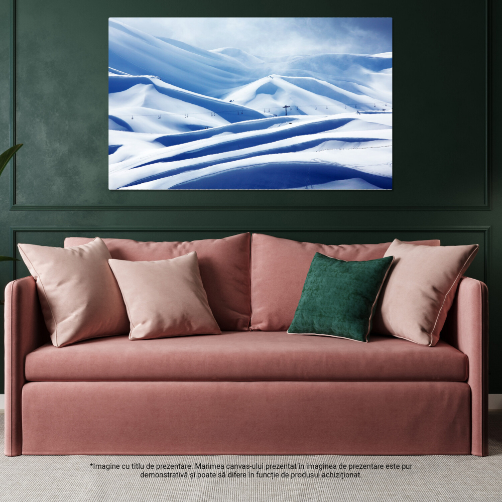 Tablou Canvas Scaune în Luminile Polare: Peisaj de Iarnă cu Cer Înstelat, Marime 40x25CM [4]