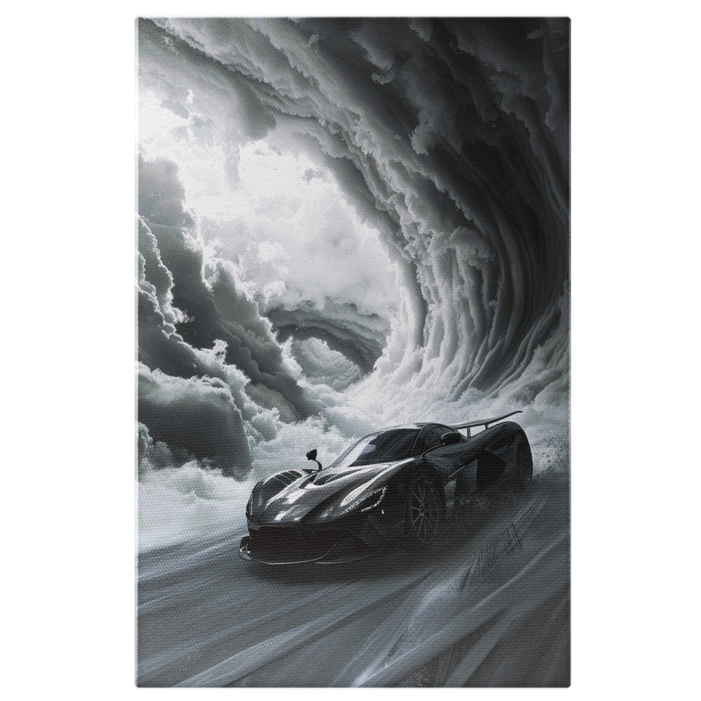 Scufundarea în Abisul de Abur - Automobilul Negru în Negura Întunecată, Marime 40x25CM [1]