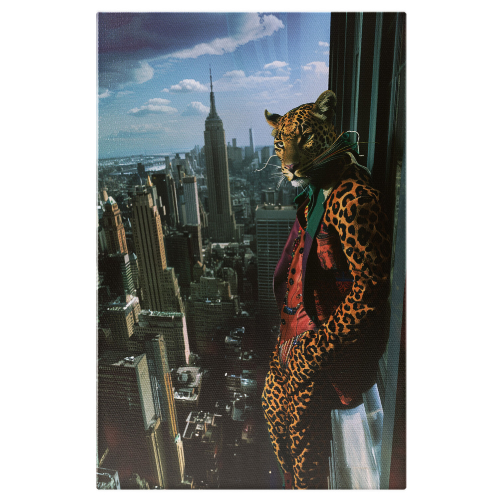 Șeful Leopard cu Vestă și Sacou – Pictură Digitală, Marime 40x25CM [1]