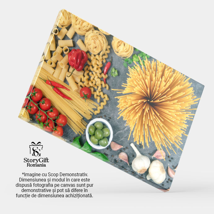 Tablou Canvas Selectie de Paste Italiene, Paste Uscate, mancare, paste, ingrediente, Italia, bucatarie. 3980 40x25CM [4]