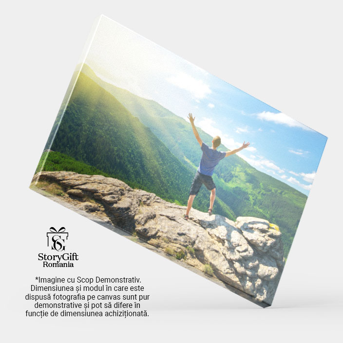 Tablou Canvas Silueta Om pe Varful Muntelui, Top, Munte, Putere, Catarare, Soare, Excursie, Hiking 2900 40x25CM [4]