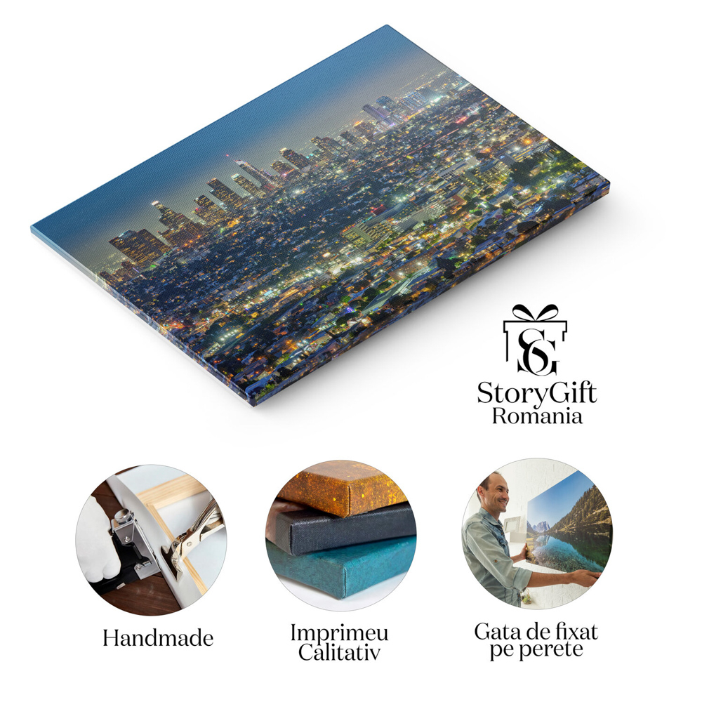 Tablou Canvas Silueta orasului Los Angeles, California, skyline, urban, peisaj urban, America 120x80CM [3]