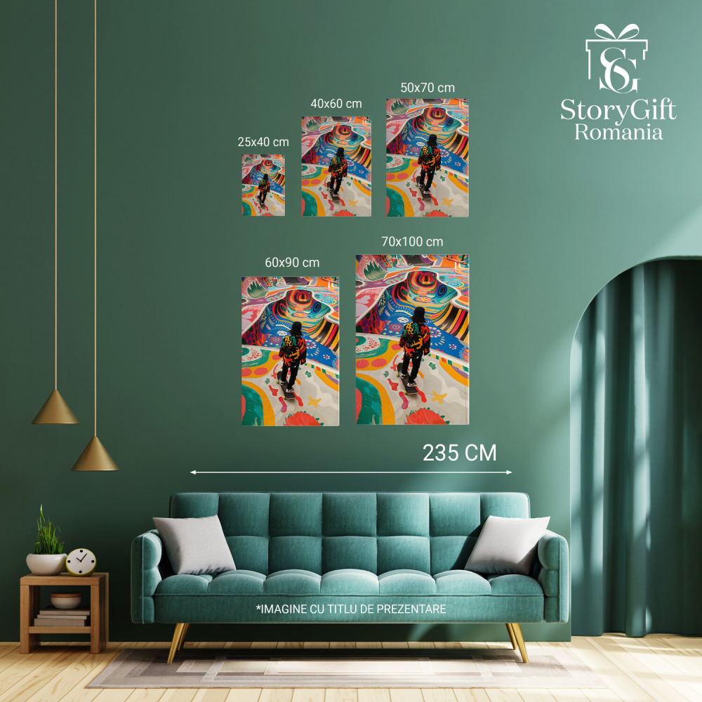 Tablou Canvas - Skateboarder în Aventură pe Rampă, Marime 40x25CM [4]