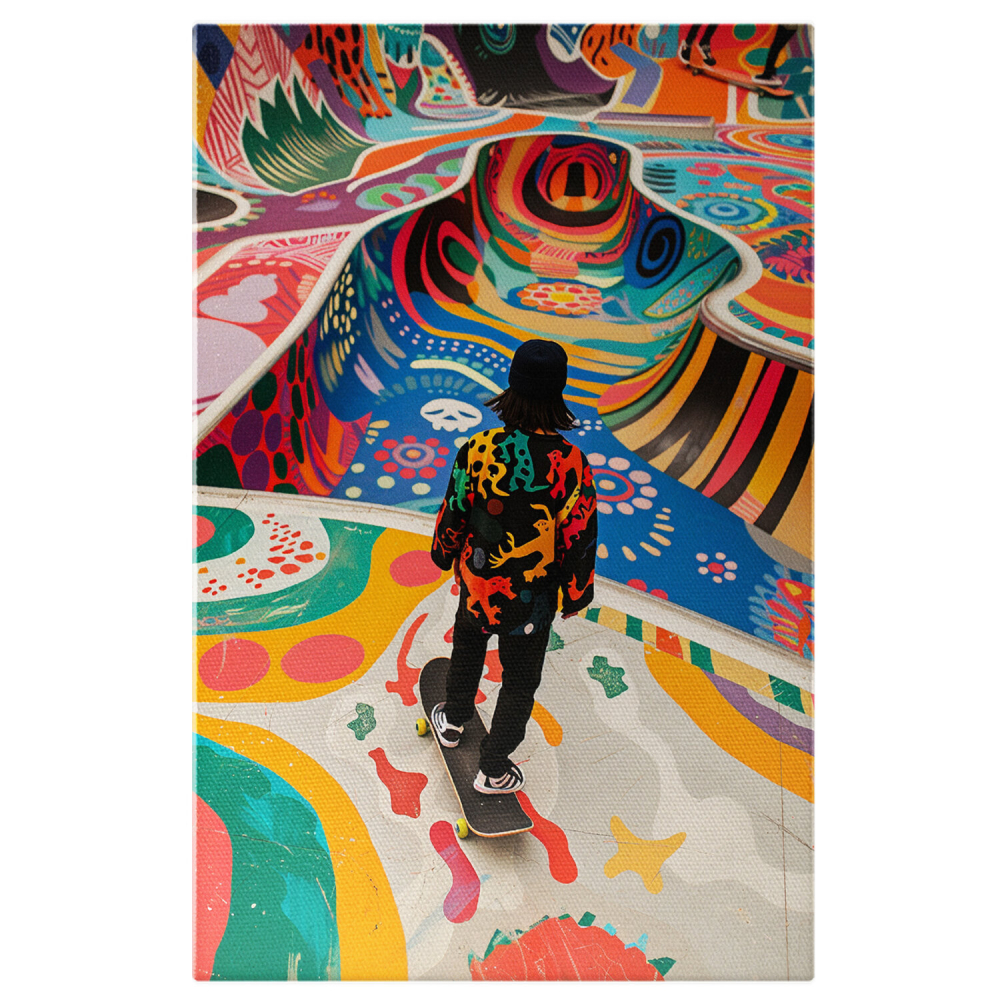 Tablou Canvas - Skateboarder în Aventură pe Rampă, Marime 40x25CM [1]