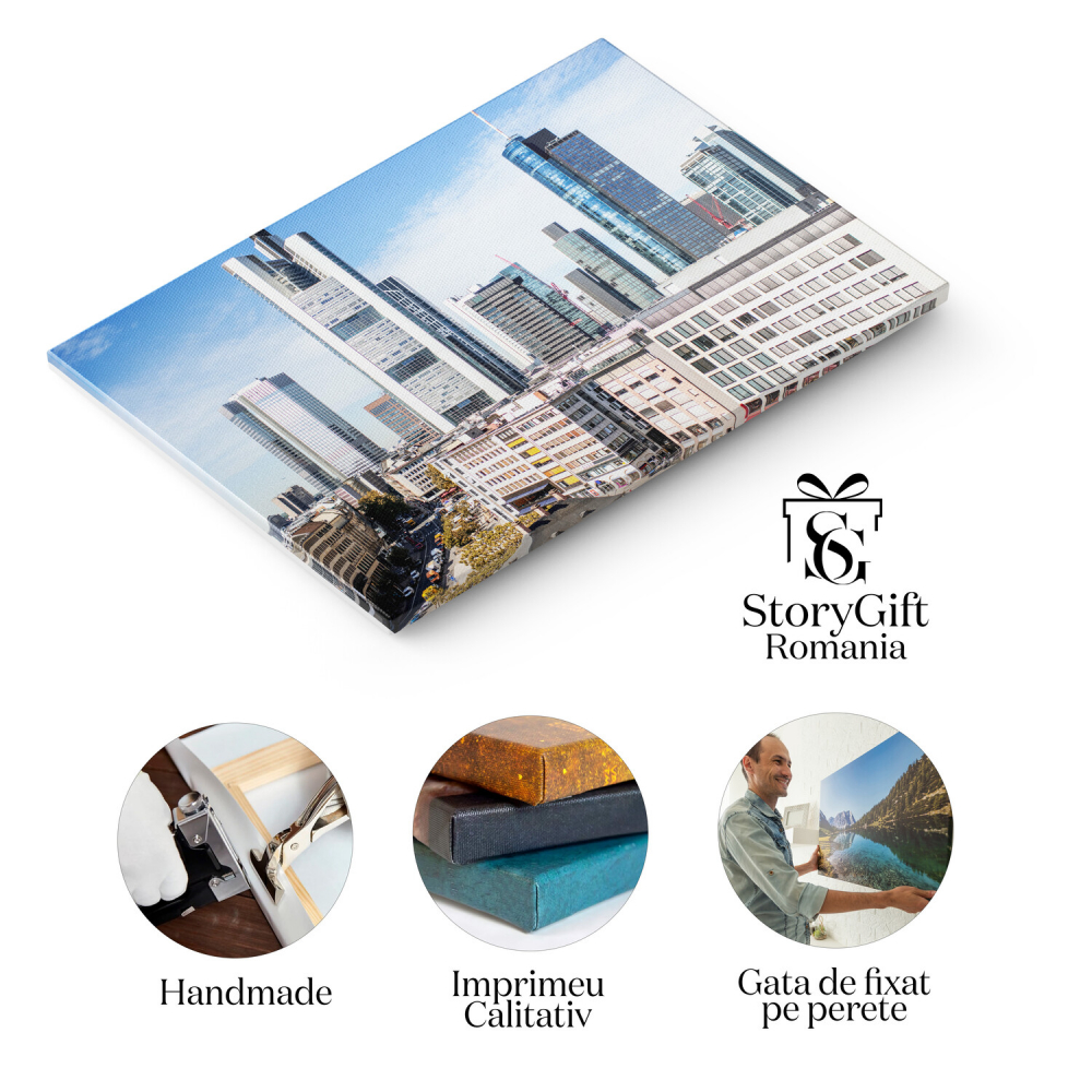 Skyline-ul Frankfurtului cu Râul Main 2023, Marime 40x25CM [2]