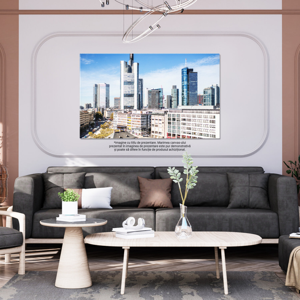 Skyline-ul Frankfurtului cu Râul Main 2023, Marime 40x25CM [3]