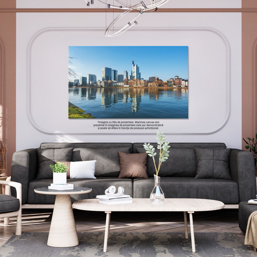 Skyline Frankfurt cu Râul Main și Clădiri 2023, Marime 40x25CM [3]