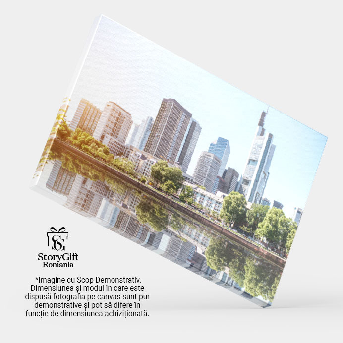 Tablou Canvas Skyline Frankfurt Noaptea 2023, frankfurt, arhitectura, noapte, skyline, Germania 2038 40x25CM [4]