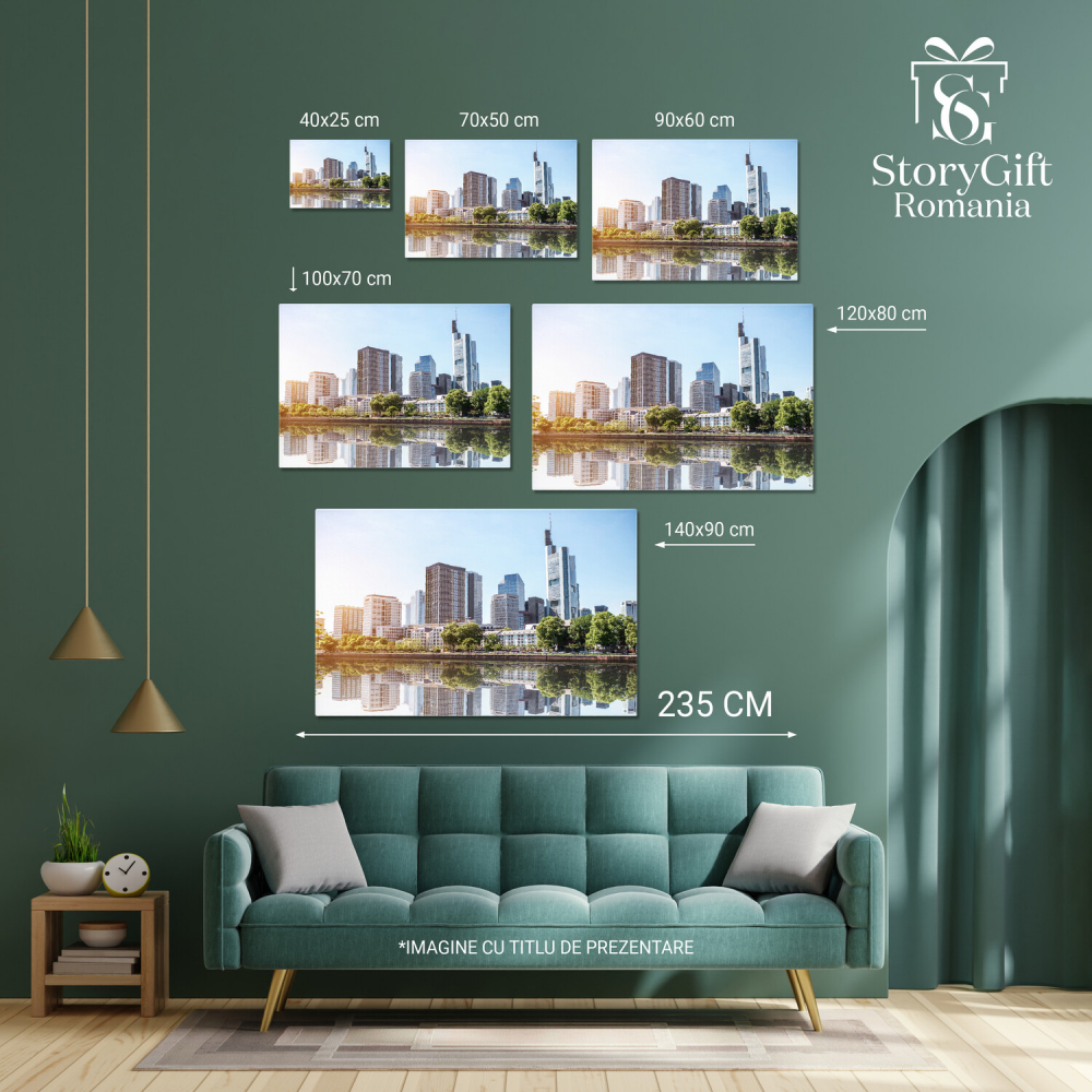 Skyline-ul Frankfurtului Noaptea 2023, Marime 40x25CM [4]