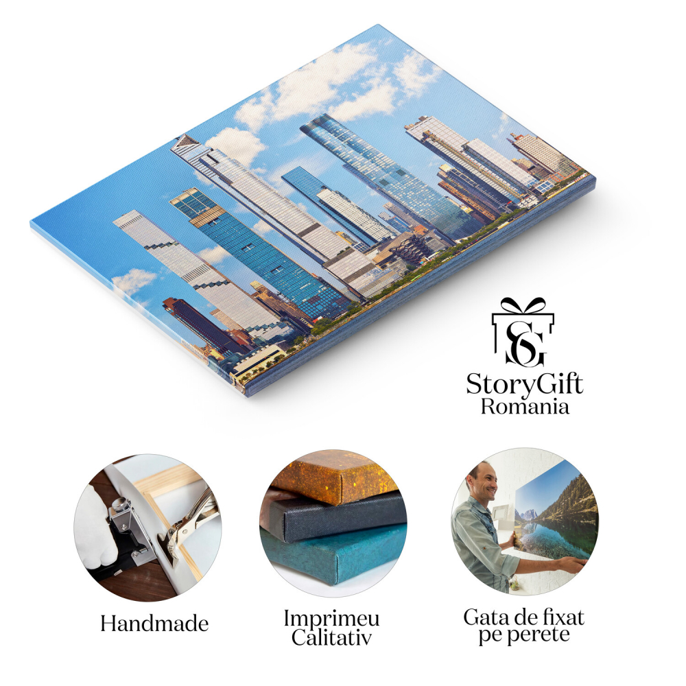 Tablou Canvas: Skyline-ul Midtown Manhattan - O Privire Asupra Modernității din NYC, Marime 40x25CM [2]